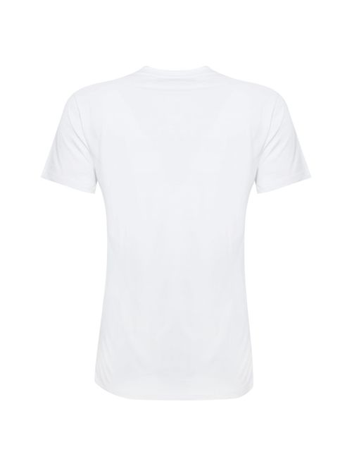T-shirt in jersey con doppio logo ricamato Gesso Elisabetta Franchi | MA00756E2270